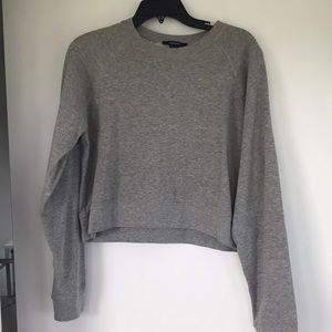 Grey forever 21 cropped sweatshirt